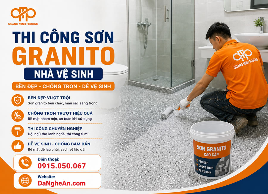 Sơn đ&aacute; chống thấm nh&agrave; vệ sinh ph&ograve;ng tắm Vinh Nghệ An